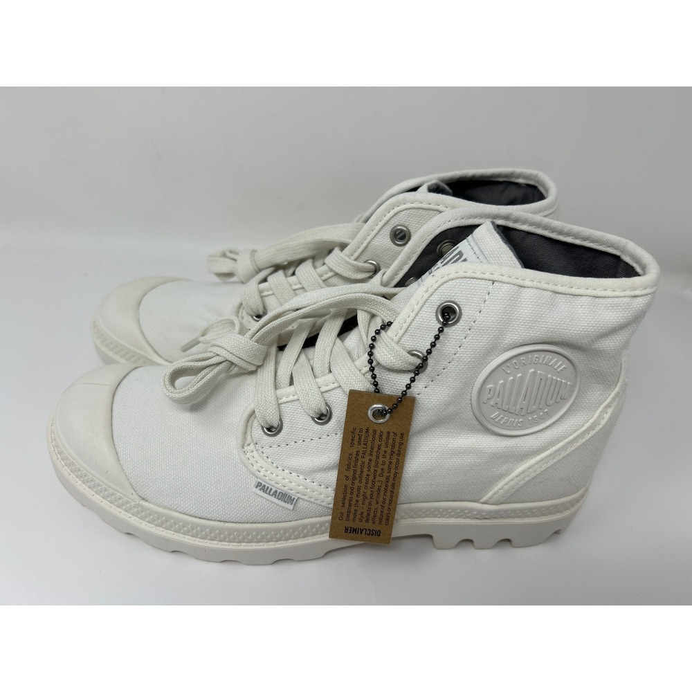 Palladium Womens Pampa Hi Canvas Boots Star White High Top Sneakers Size 8.5